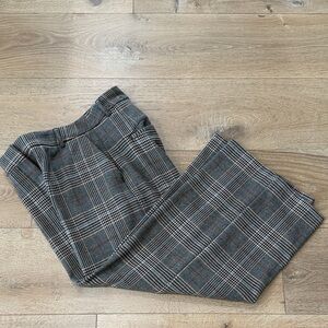 Express Brown High Rise Crop Plaid Pants